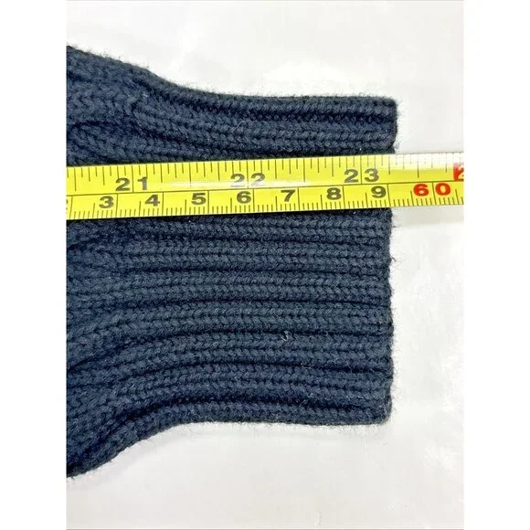 Ralph Lauren Sport Black Turtleneck Sweater L Cable Knit Pullover Purple Polo - Picture 10 of 11